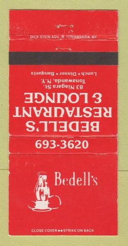 Matchbook Cover - Bedell's Restaurant Lounge Tonawanda NY WEAR 30 Strike