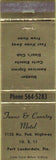 Matchbook Cover - Town  and  Country Motel Fort Lauderdale FL