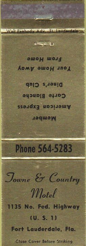 Matchbook Cover - Town  and  Country Motel Fort Lauderdale FL