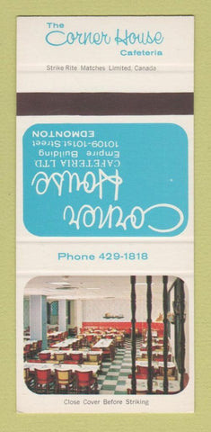 Matchbook Cover - Corner House Cafeteria Edmonton AB 30 Strike