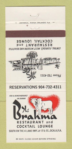 Matchbook Cover - The Brahma Restaurant Ocala FL 30 Strike