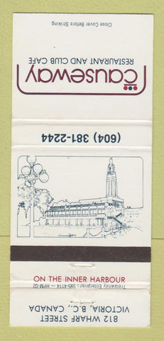 Matchbook Cover - Causeway Restaurant Club Cafe Victoria BC 30 Strike