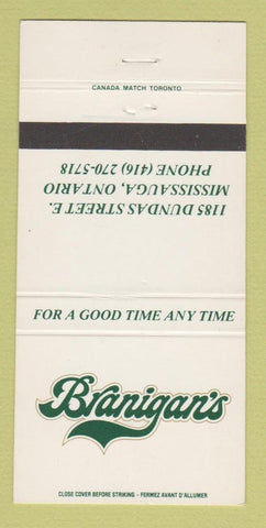 Matchbook Cover - Branigan's Restaurant Mississauga ON 30 Strike