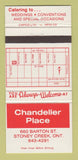 Matchbook Cover - Chandelier Place Stoney Creek ON 30 Strike