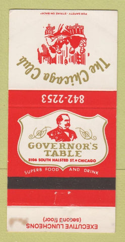 Matchbook Cover - The Chicago Club Governor's Table Chicago IL WEAR 30 Strike