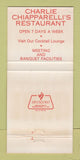 Matchbook Cover - Charlie Chiapparelli's Restaurant Towson MD 30 Strike