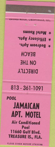 Matchbook Cover - Jamaican Motel Treasure Island FL