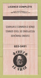 Matchbook Cover - Chez Le Vieux QC 30 Strike