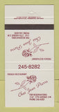 Matchbook Cover - Chez Jean Pierre Restaurant French 30 Strike