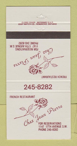 Matchbook Cover - Chez Jean Pierre Restaurant French 30 Strike