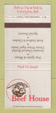 Matchbook Cover - Beef House Covington IN 30 Strike