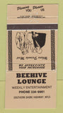 Matchbook Cover - Beehive Lounge Southern Shore Highway NF NL WEAR 30 Strike