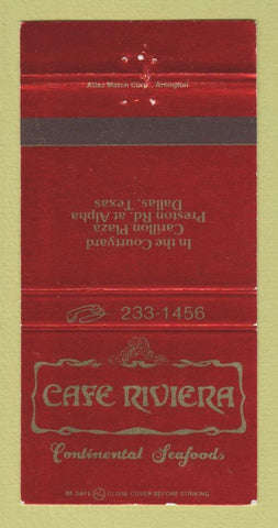 Matchbook Cover - Cafe Riviera Dallas TX 30 Strike