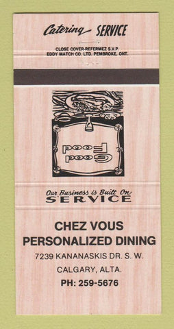 Matchbook Cover - Chez Vous Personalized Dining Calgary AB 30 Strike