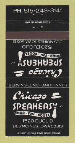 Matchbook Cover - Chicago Speakeasy Des Moines IA 30 Strike