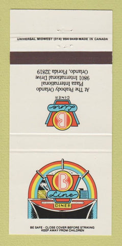 Matchbook Cover - B Line Diner Orlando FL Peabody Hotel 30 Strike