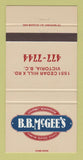 Matchbook Cover - BB McGee's Restaurant Victoria BC 30 Strike