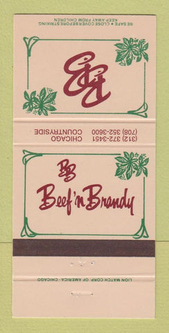 Matchbook Cover - Beef n Brady Restaurant Countryside IL Chicago 30 Strike