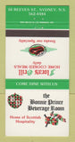 Matchbook Cover - Bonnie Prince Beverage Room Flora's Grill Sydney NS 30 Strike