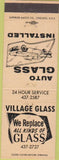 Matchbook Cover - Village Glass South Lyon MI