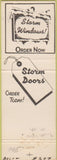 Matchbook Cover - Village Glass South Lyon MI