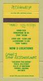 Matchbook Cover - Char's Thai Restaurant Phoenix AZ Tempe Mesa 30 Strike