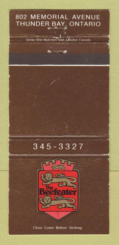 Matchbook Cover - The Beefeater Restaurant Thunder Bay ON WEAR 30 Strike