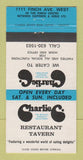 Matchbook Cover - Charlie C Restaurant Toronto? ON 30 Strike