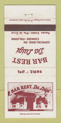 Matchbook Cover - Bar Rest Da Luigi Paseo Colon WEAR 30 Strike