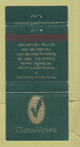 Matchbook Cover - Chateau Victoria BC Parrot House 30 Strike