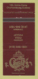 Matchbook Cover - Restaurant Chally's Charlesbourg QC 30 Strike
