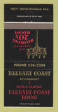 Matchbook Cover - Barbary Coast Restaurant Hoyt Hotel Portland OR 30 Strike