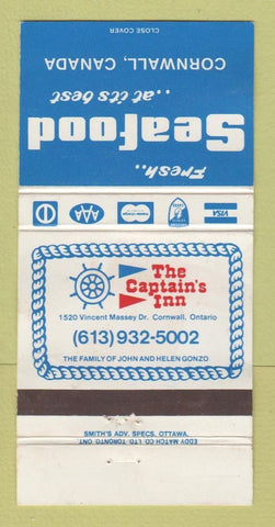 Matchbook Cover - Captain's Inn Cornwall ON WORN 30 Strike