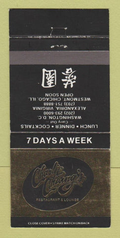 Matchbook Cover - Charlie Chiang's Chinese Washington DC Chicago 30 Strike