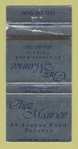 Matchbook Cover - Chez Maurice Restaurant Toronto ON WEAR 30 Strike