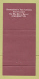 Matchbook Cover - Champions Restaurant San Antonio TX 30 Strike