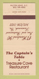 Matchbook Cover - The Captain's Table Treasure Cove Hilton Head SC 30 Strike