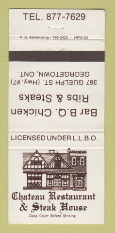 Matchbook Cover - Chateau Restaurant Steak House Georgetown ON 30 Strike