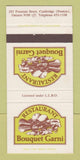 Matchbook Cover - Restaurant Bouquet Garni Cambridge Preston ON 30 Strike