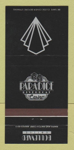 Matchbook Cover - Paradice Riverboat Casino East Peoria IL 30 Strike
