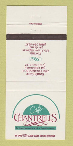 Matchbook Cover - Cafe Chantrell's Covina South Gate CA 30 Strike