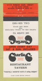 Matchbook Cover - Charlie C Restaurant Toronto? ON WEAR 30 Strike