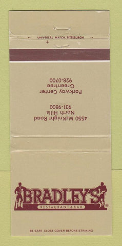 Matchbook Cover - Bradley's Restaurant Bar Pittsburgh? PA WEAR 30 Strike