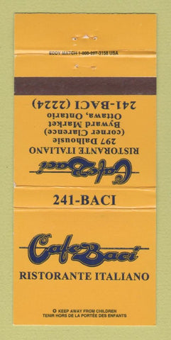 Matchbook Cover - Cafe Baci Italian Restaurant Ottawa ON 30 Strike