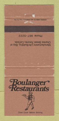 Matchbook Cover - Boulanger Restaurants Toronto ON WEAR 30 Strike