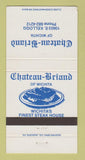 Matchbook Cover - Chateau Briand Steak House Wichita KS 30 Strike