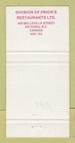 Matchbook Cover - The Captain's Palace Restaurant Victoria BC 30 Strike