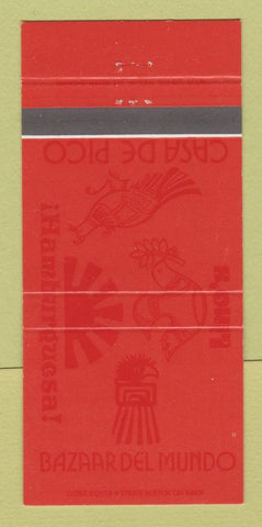Matchbook Cover - Bazaar Del Mundo Lino's Hamburguesa San Diego? CA 30 Strike