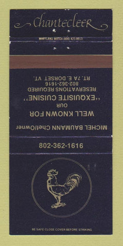 Matchbook Cover - Chantecleer Restaurant Dorset VT 30 Strike