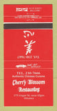 Matchbook Cover - Cherry Blossom Restaurant Ottawa ON 30 Strike